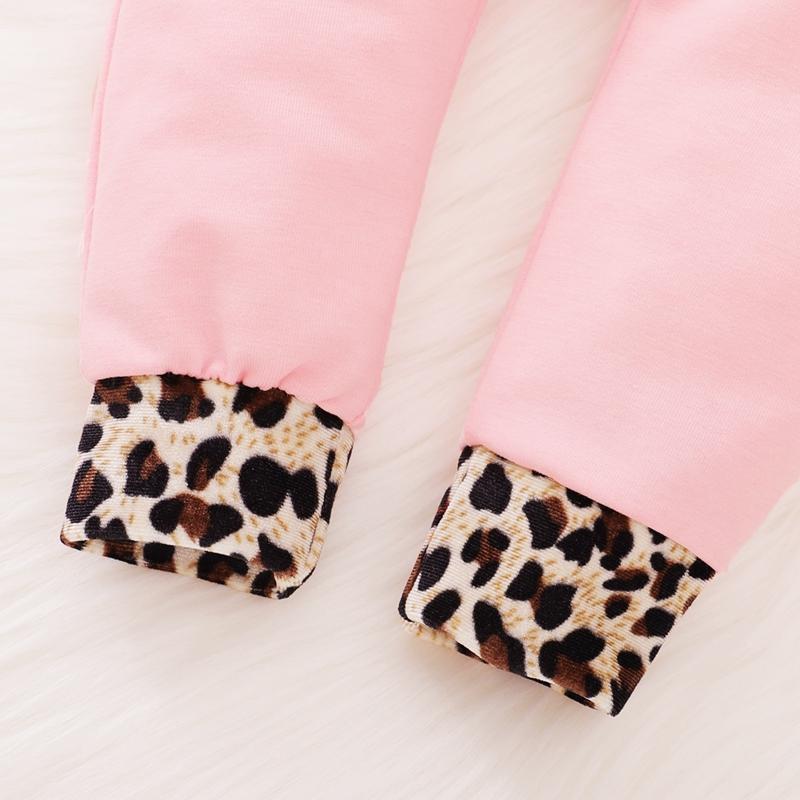 2 peças conjunto de roupas de bebê com estampa de leopardo e manga comprida para bebês meninas