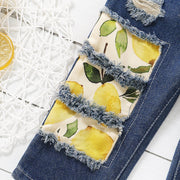3PCS Baby/Toddler Solid Top and Floral Jean Set