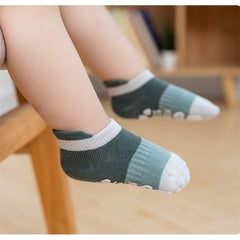 5 paires de jolies chaussettes courtes antidérapantes en coton pour bébé garçon et fille