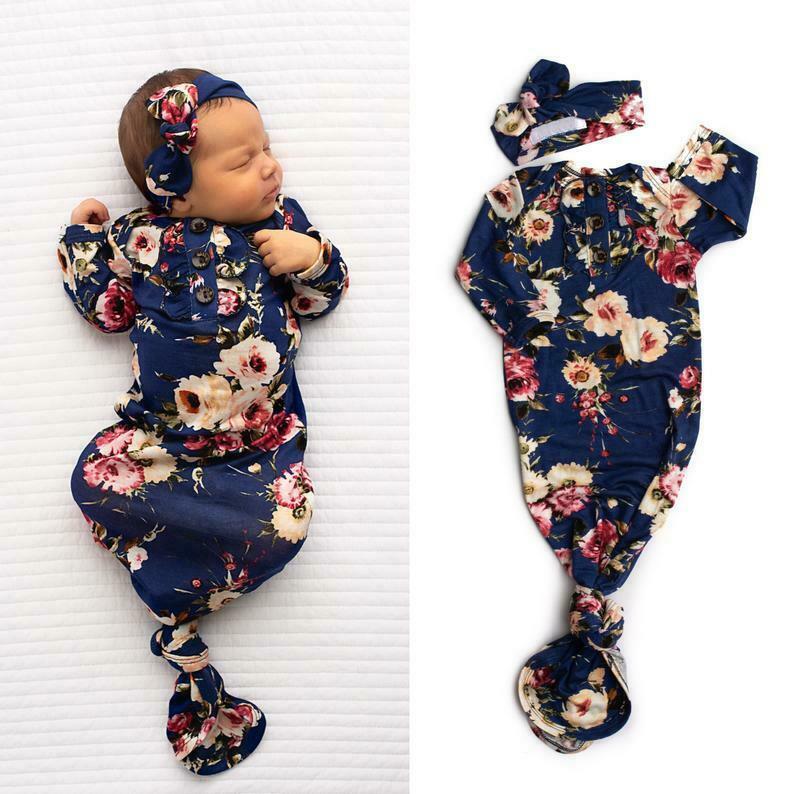 2 unidades de saco de dormir para bebê recém-nascido com estampa floral adorável 