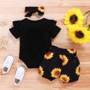 "Little miss sassy pants" Sunflower Short Baby Set