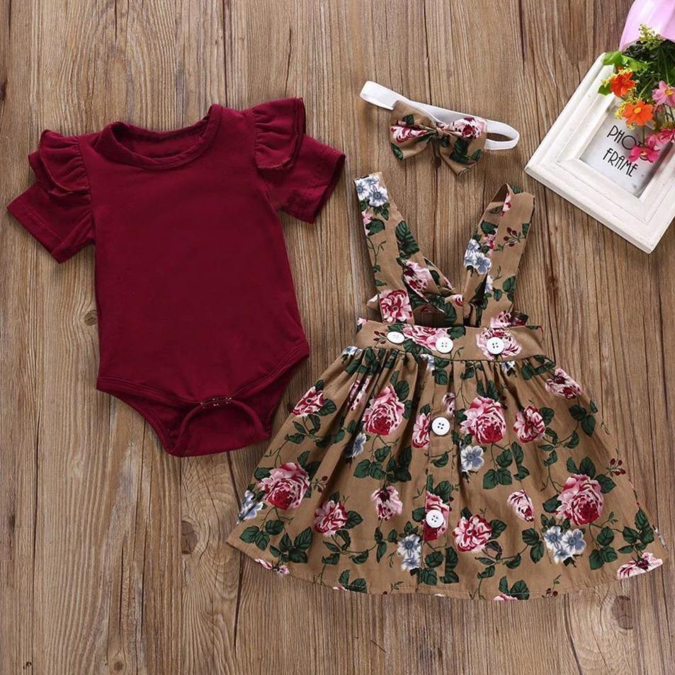 Conjunto de 3 peças de macacão