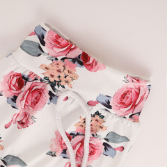 3PCS Pretty Floral Print Hoodie Set