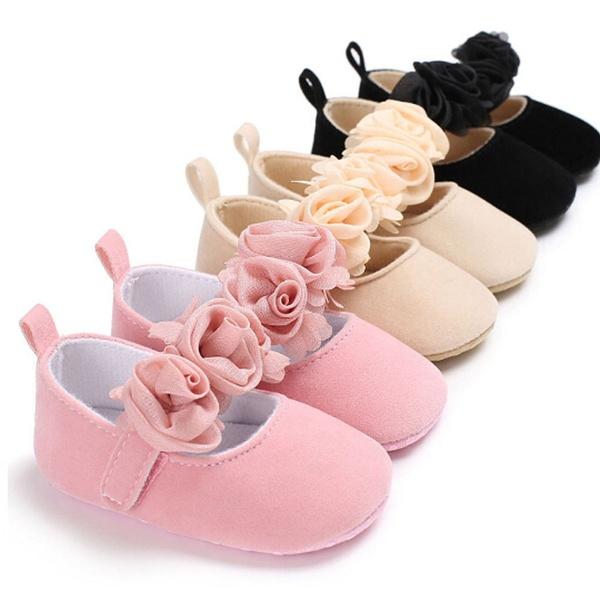 Chaussures athlétiques pour bébé fille, couleur unie, fleur 3D, princesse