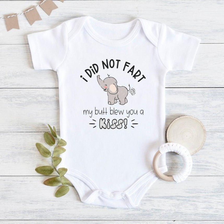 Funny My Butt Belw You A Kiss Elephant Printed Romper