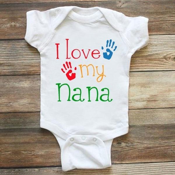 Macacão para meninos e meninas recém-nascidos "I Love My Nana"