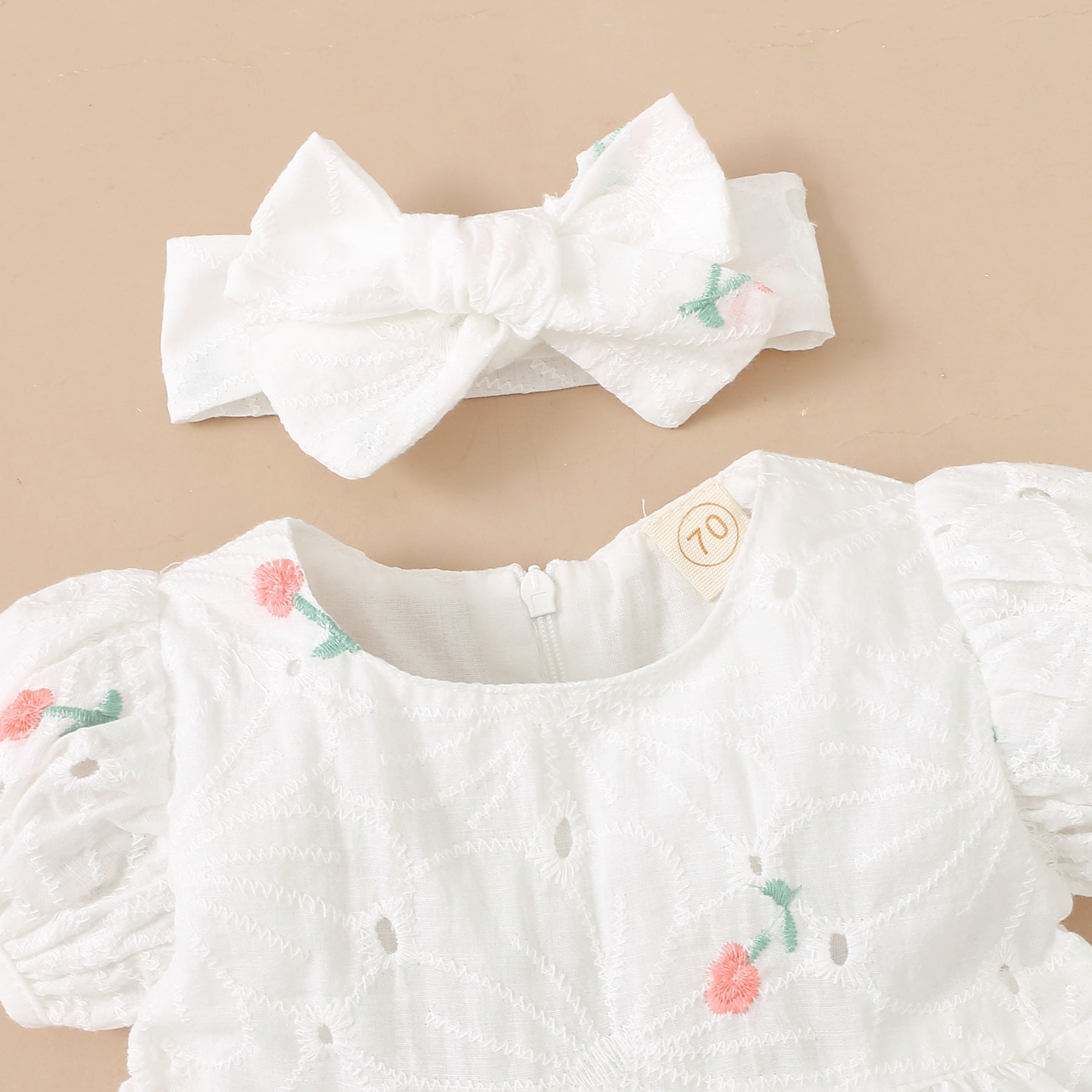 Conjunto de bebê com estampa floral adorável 3 peças