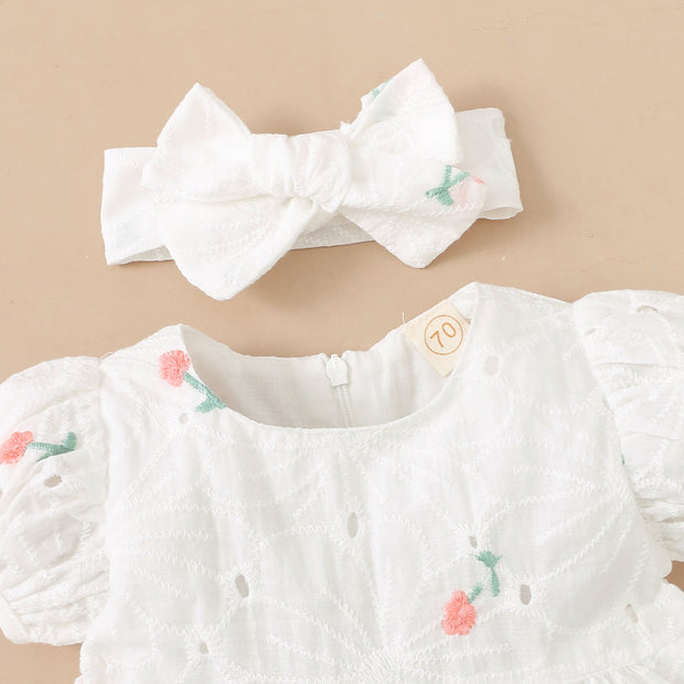 3PCS Lovely Floral Printed Baby Set