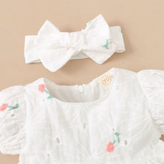 Conjunto de bebê com estampa floral adorável 3 peças