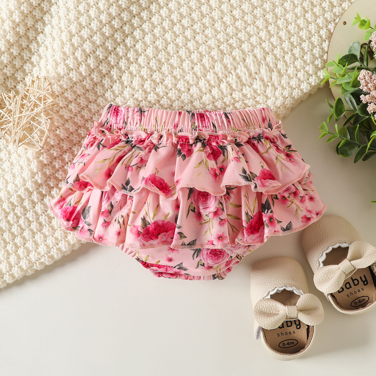 3 PCS A Princesa Chegou Conjunto de Bebê Floral com Carta Impressa