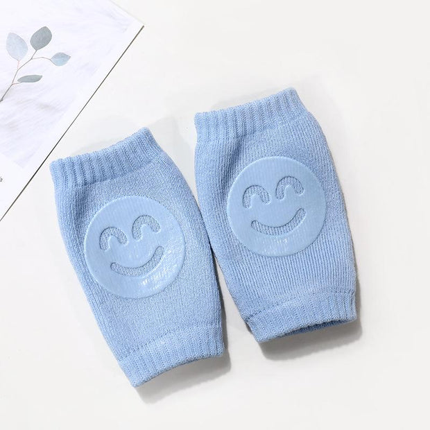 Baby Boy Girl Accessories Non Slip Crawling Smile Face Printed Knee Pads Protector Safety Kneepad