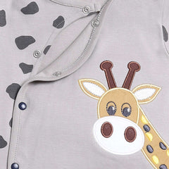Lovely Giraffe Printed Long Sleeve Baby Jumpsuit