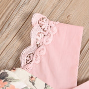 2PCS Lovely Floral Printed Romper