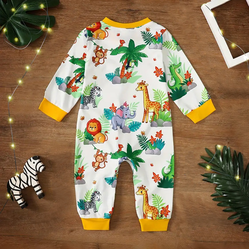 Lovely Animal Printed Baby Jumpsuit