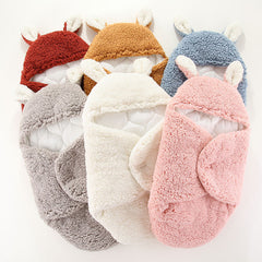Lindo envoltório swaddle cobertor de pelúcia saco de dormir para bebê recém-nascido
