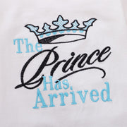 2PCS "The prince Has Arrived" Letters Printed Baby Jumpsuit