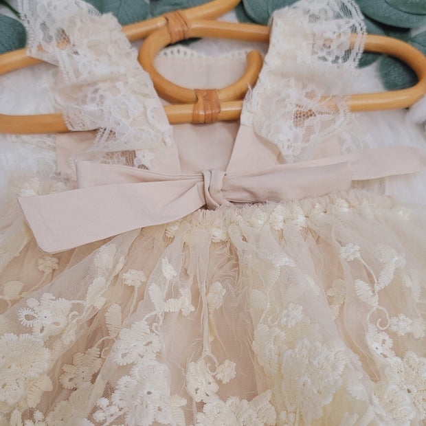 Pretty Solid Color Printed Lace Decor Sleeveless Baby Girl Romper