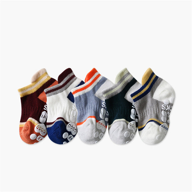 5 Pair Baby Boy Girl Lovely Short Cotton Non-slip Socks