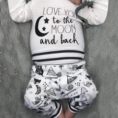 3PCS Love You To The Moon And Back Baby Set