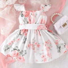 Vestido sem mangas para bebê com estampa floral bonita