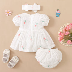 Conjunto de bebê com estampa floral adorável 3 peças