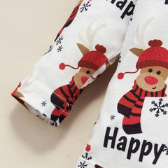 Ensemble bébé 3 pièces imprimé lettre de joie de Noël pour bébé