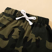 3PCS "COOLER VERSION OF DAD" Letter Printed Romper with Camo Printed Pants Baby Set