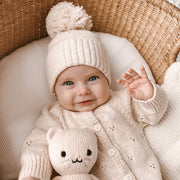 2PCS Thick Newborn Solid Color Knit Baby Jumpsuit