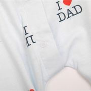 "I Love DAD MUM" Lovely Solid Letters Printed Long-sleeve Baby Jumpsuit