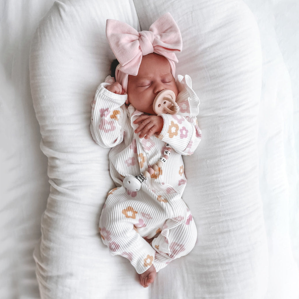 Lovely Floral Printed Long Sleeve Baby Jumpsuit