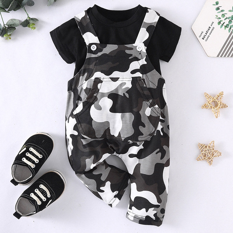 Ensemble bébé garçon imprimé camouflage cool 2 pièces