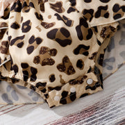 2PCS Lovely Leopard Printed Sleeveless Baby Romper