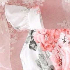 Vestido sem mangas para bebê com estampa floral bonita