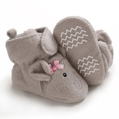 Adorável elefante 3D impresso botas de pelúcia quentes sapatos de bebê