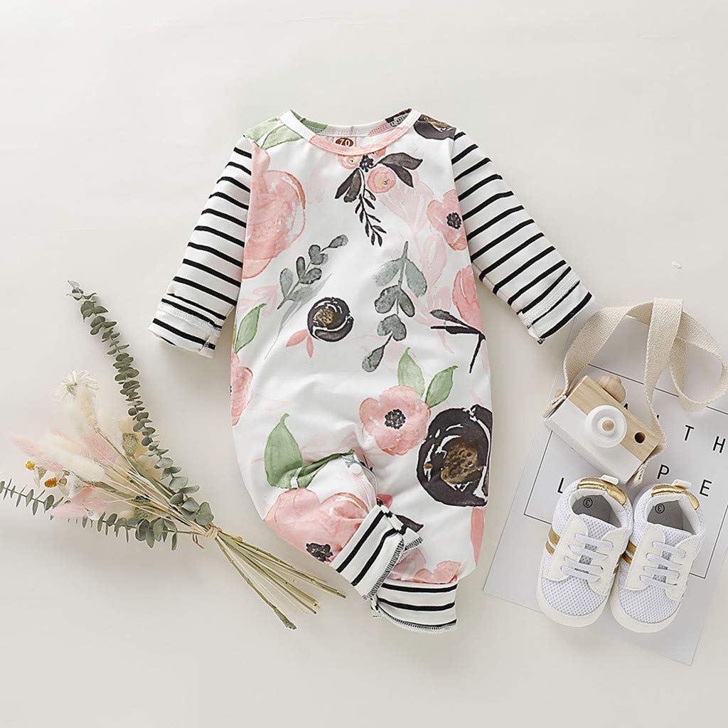Macacão adorável com estampa floral para bebê menina 