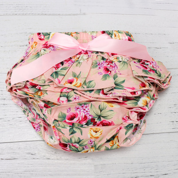 Letter Print Bodysuit & Floral Shorts & Headband