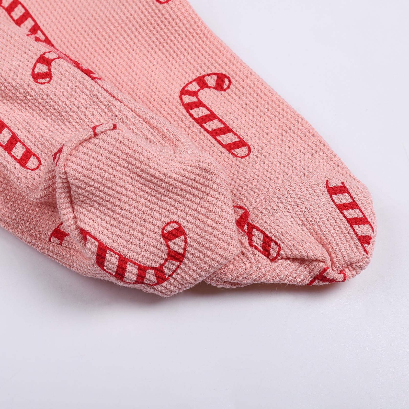 2PCS Lovely Christmas Candy Cane Printed Baby Jumpsuit