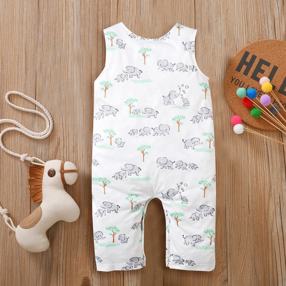 Sweet Cartoon Elephant Printed Baby Jumpsuit – ihohoho