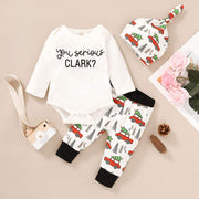 3PCS You Serious Clark Letter Printed Baby Set