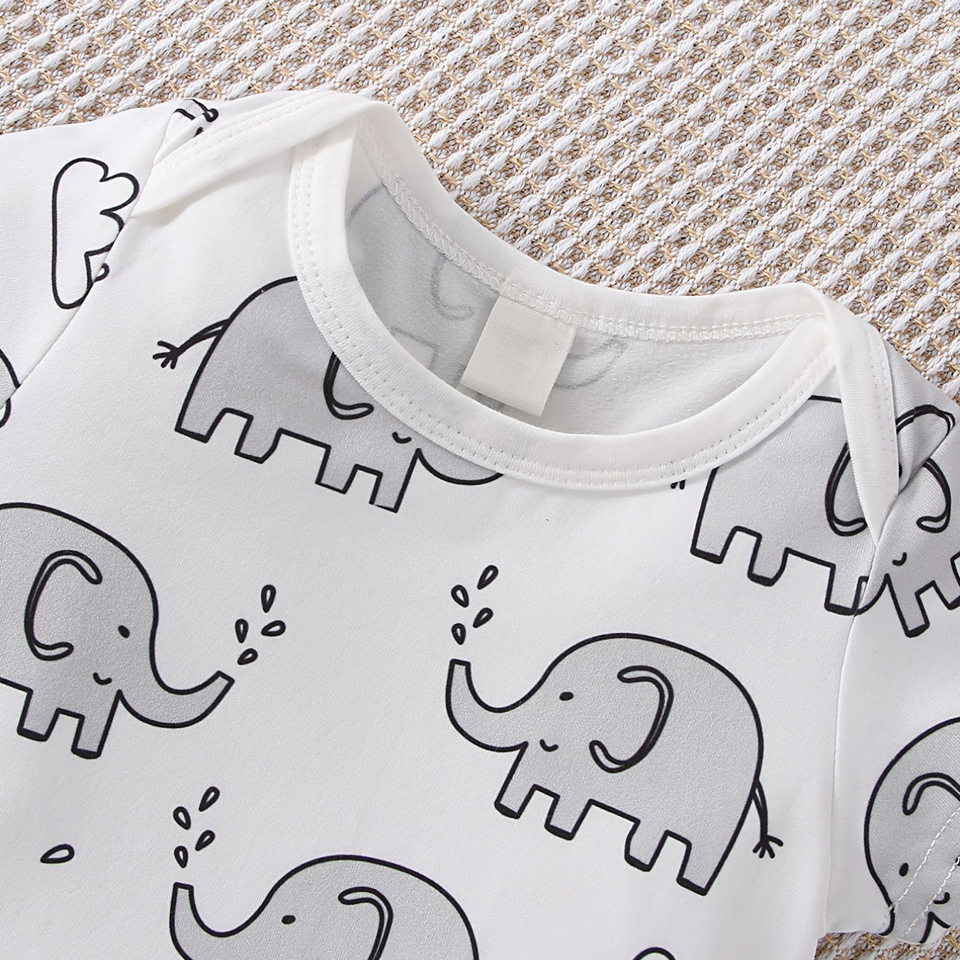 2PCS Lovely Elephant Printed Short Sleeve Baby Set – ihohoho