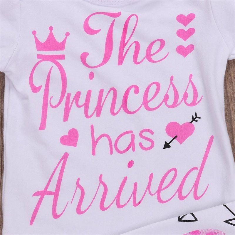 Haut + pantalon + bandeau imprimé lettre princesse bébé