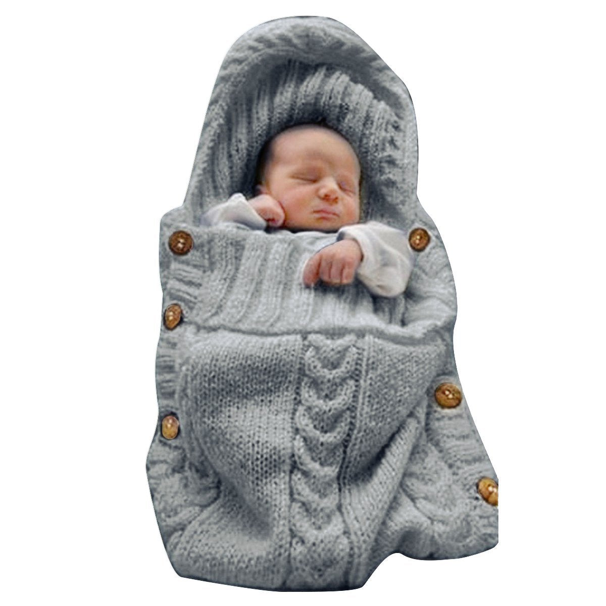 Couverture d'emmaillotage pour nouveau-né, sac de couchage en tricot
