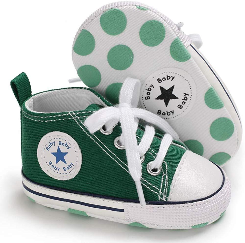 Baby Boys Girls Star High Top Sneaker Soft Anti-Slip First Walkers Denim Shoes