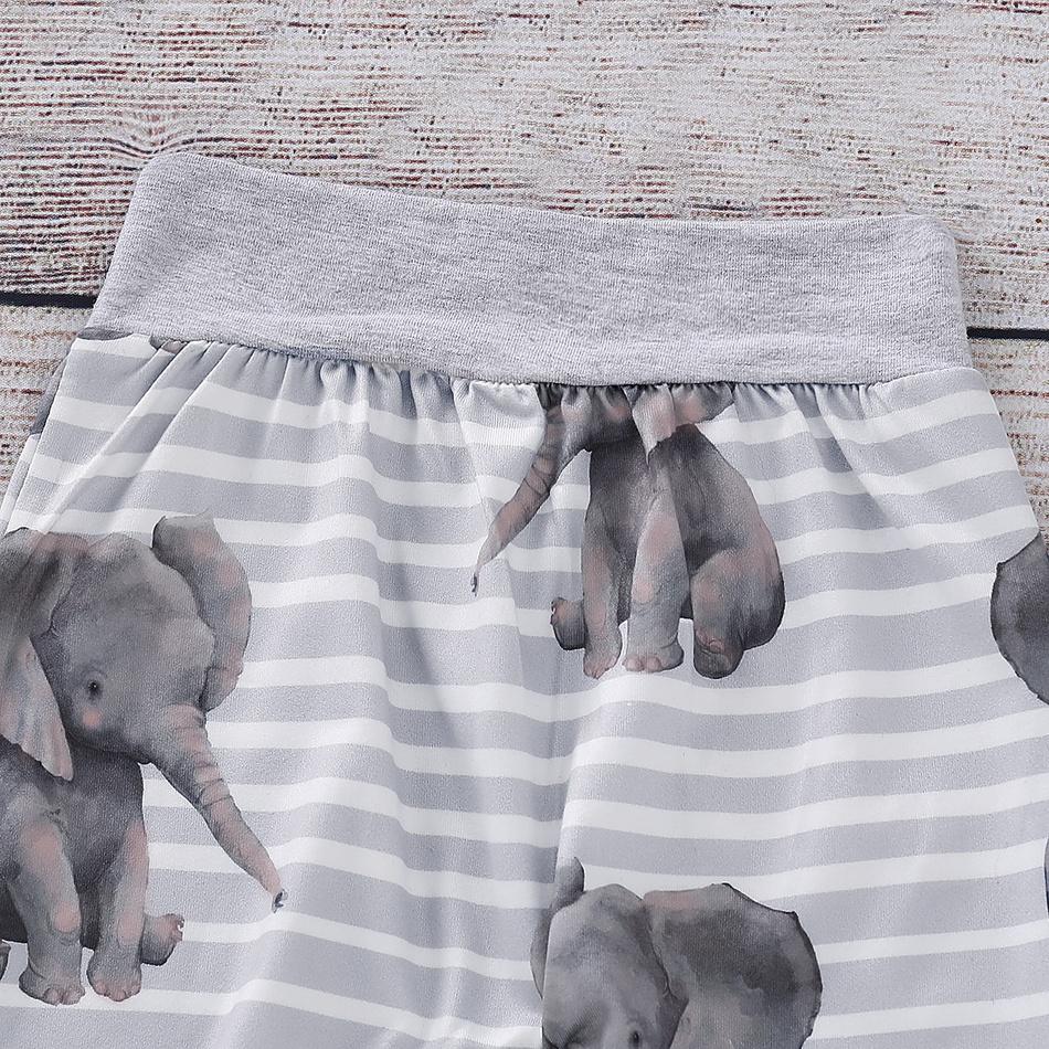 Conjunto de moletom e calças de elefante fofo