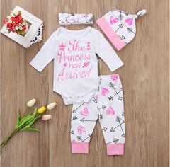 Haut + pantalon + bandeau imprimé lettre princesse bébé