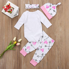 Haut + pantalon + bandeau imprimé lettre princesse bébé