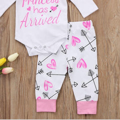 Haut + pantalon + bandeau imprimé lettre princesse bébé
