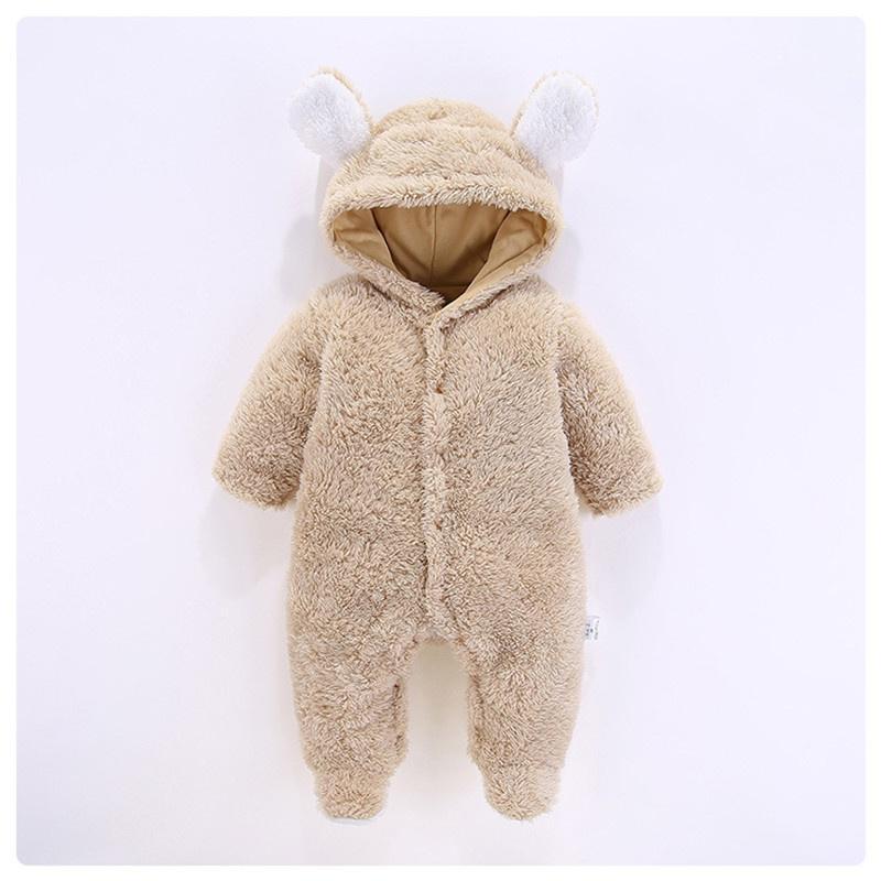 Combinaison à capuche d'hiver pour bébé, motif ours 3D