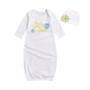 Baby  NewBorn Little Sister Floral Print Pajamas and Hat