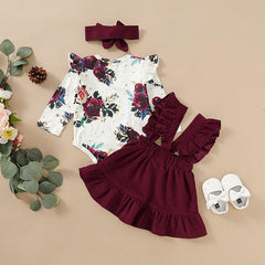 ENSEMBLE 3PCS JUPE BÉBÉ FILLE IMPRIMÉ LÉOPARD